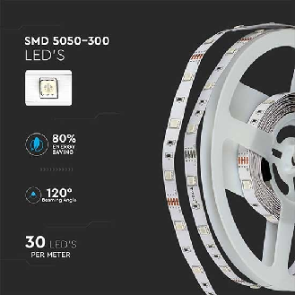 VT-5050-300 Kit striscia led RGB SMD5050 10M (2x5mt) 4,8W/M 12V IP20 + controller + alimentatore - sku 2630-Leggi tutto