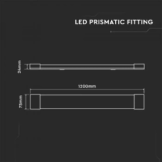 pro VT-8-40 plafoniera sottile tubo led prismatico chip samsung 40W 120lm/W 120cm 6400k IP20 sku 20352-Leggi tutto