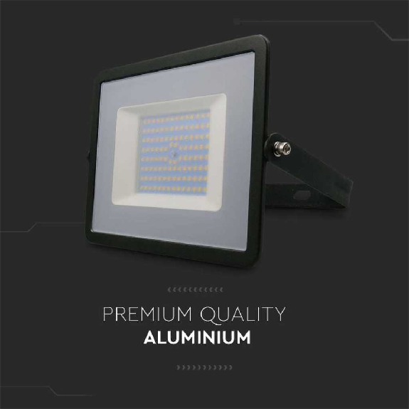 VT-40101 Faro led smd 100W proiettore corpo nero - luce bianco freddo 6500K E-Series ultra slim IP65 - sku 215966-Leggi tutto