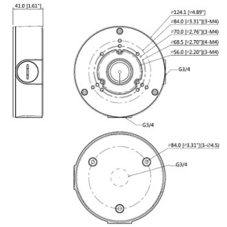 box giunzione IP66 Supporto a soffitto per telera scatola Dome CCTV  PFA130-E-Leggi tutto