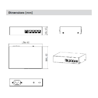 PFS3005-4ET-36 Switch di rete  4 Porte PoE + 1 Porta 10/100Mbps 60W-Leggi tutto