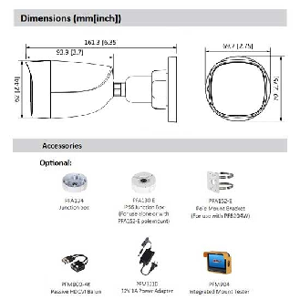 HAC-HFW1500C-S2 telera bullet hdcvi ibrida 4in1 2K uhd 5Mpx 2.8MM osd plastica IP67-Leggi tutto