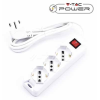 Multipresa ciabatta 3 posti bipasso/schuko presa tedesca 10/16A cavo 1,5mt interruttore luminoso - sku 8710