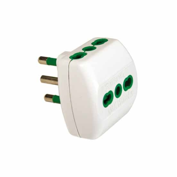 Triple adaptateur Système vertical spina italien 2p + t 16a 3 sockets bipasso italiens 2p + t 16a corps blanc 82180-Beschreibung lesen