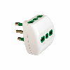 Adattatore triplo VERTICAL SYSTEM spina italiana 2P+T 16A 3 prese bipasso italiane 2P+T 16A corpo bianco  82180