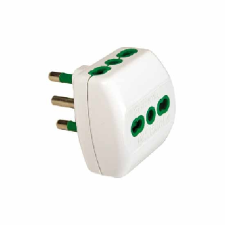 Adattatore triplo VERTICAL SYSTEM spina italiana 2P+T 16A 3 prese bipasso italiane 2P+T 16A corpo bianco  82180-Leggi tutto