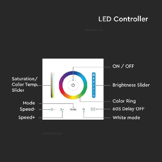 SMART Controller dimmer touch wireless da parete per Strip LED 3in1+RGB+CCT SKU 2915-Leggi tutto