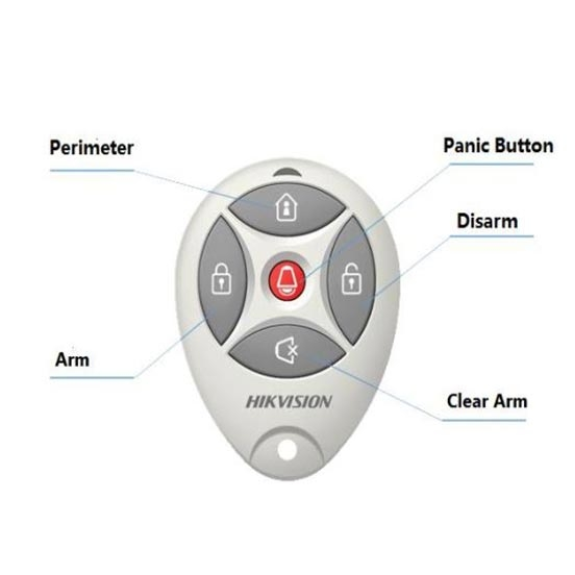 DS-PKFE-5 Telecomando wireless 868MHz bidirezionale 5 pulsanti Rolling code bianco per sistemi AxHub-Leggi tutto