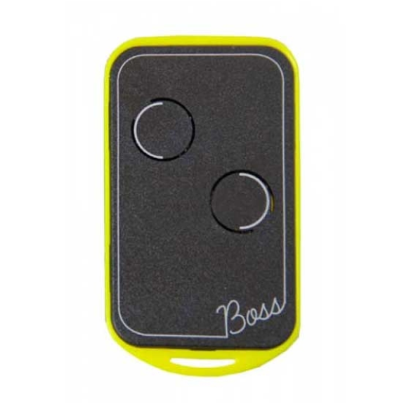 Trasmettitore 2 canali codice fisso quarzo 30.900 Mhz autoapprendente automazione cancelli  BOSS-QC2-Y - Giallo-Leggi tutto