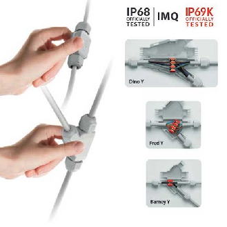 Giunto preriempito in gel IP68/IP69K completo di connettore blister 1pcs  Little Joint L Barney-Leggi tutto