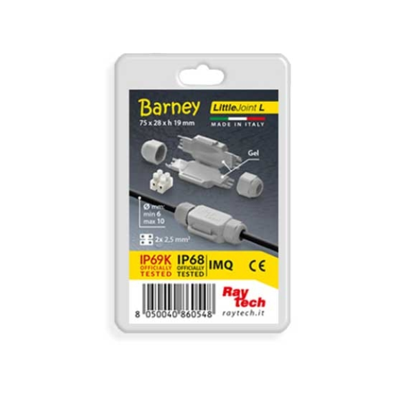 Giunto preriempito in gel IP68/IP69K completo di connettore blister 1pcs  Little Joint L Barney-Leggi tutto