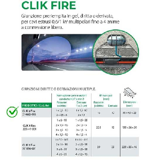 Giunzione preriempita in gel a connessione libera rapida per cavi estrusi 0,6/1 kV  Clik 0 Fire-Leggi tutto