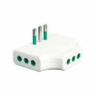 Adattatore triplo piatto bianco spina italiana 2P+T 10A 3 prese italiane 2P+T 10A  82250-Leggi tutto
