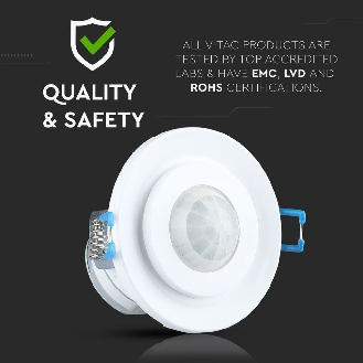 VT-8030 Sensore di movimento a infrarossi PIR 360°orientabile montaggio a incasso soffitto Regolabile 360° IP20 sku 5091-Leggi tutto