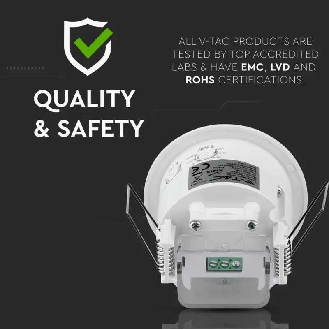VT-8029 Sensore di movimento infrarossi PIR 360° a incasso da soffitto  IP20 sku 5090-Leggi tutto