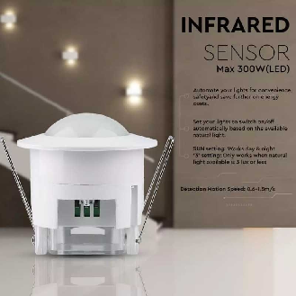 VT-8029 Sensore di movimento infrarossi PIR 360° a incasso da soffitto  IP20 sku 5090-Leggi tutto