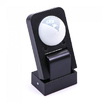VT-8083 Sensore di movimento a infrarossi IR + crepuscolare nero regolabile funzione manual override IP65 - sku 15011-Lire la description