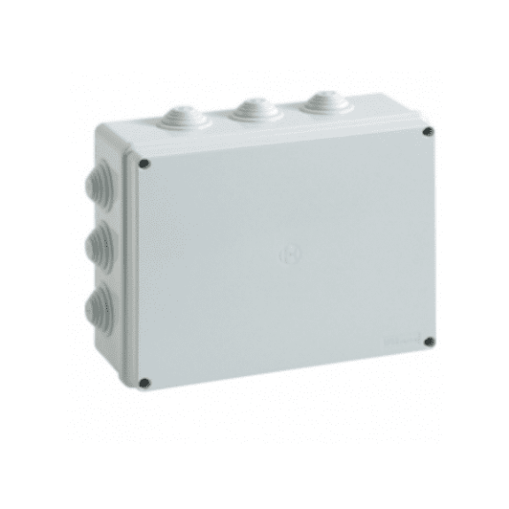Scatola stagna di derivazione rettangolare con coperchio con viti in metallo 240x190x90mm con 12 passacavi IP55 - FG13407-Leggi tutto