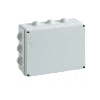 Scatola stagna di derivazione rettangolare con coperchio con viti in metallo 240x190x90mm con 12 passacavi IP55 - FG13407-Leggi tutto