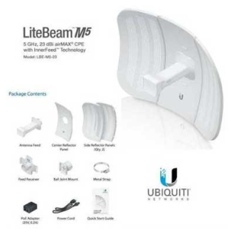 Antenna Ubiquiti LBE-M5-23 Ubiquiti 5 GHz LiteBeam 23dBi airMAX 100Mbps-Leggi tutto