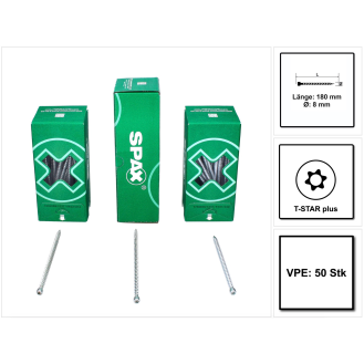 SPAX-S ZYLINDERKOPF 8 x 180 T-STAR PLUS T40 VG CUT-Beschreibung lesen