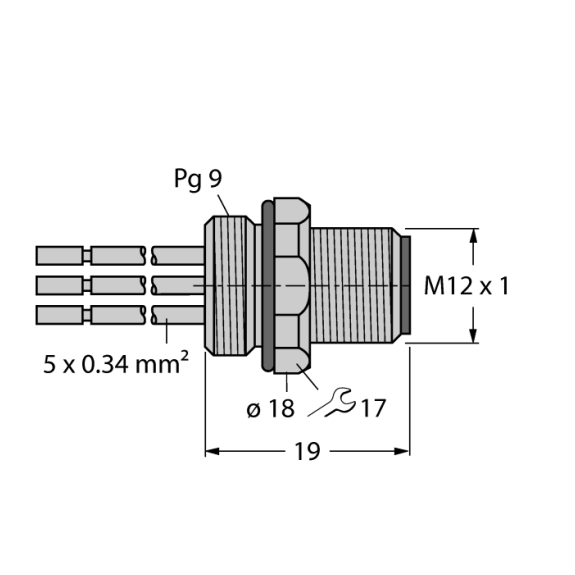Connecteur - Pour les capteurs et actionneurs: FSW4.54-0.5 Accessoires pour les systèmes de bus de terrain-Leer más