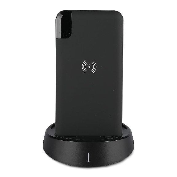 VT -3509 Power Bank 8 000mAh Charger portable avec charge sans fil et base de charge du corps noir - SKU 8863-Lire la description