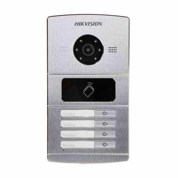 DS-KV8402-IM POSTURE EXTERNE 4 BOSTONS INTROME VIDÉO IP AVEC TELERE 1.3MPX ET READER DE PROXIMITÉ MIFE IP65-Beschreibung lesen