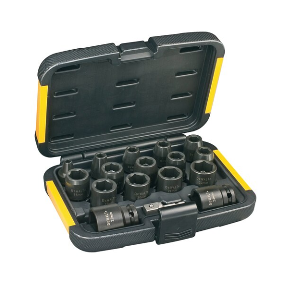Coffret de 16 douilles à chocs 6-27mm - DT7506-QZ Coffret de 16 douilles à chocs 6-27mm - DT7506-QZ-Lire la description