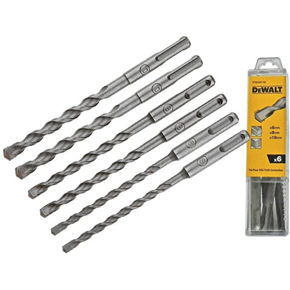 Pack 6 forets SDS+ 160mm  - DT60302-QZ-Lire la description