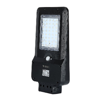 VT-ST15 armatura stradale led 15W autoalimentato nero con pannello solare e sensore pir bianco naturale 4000K - sku 8549-Leggi tutto