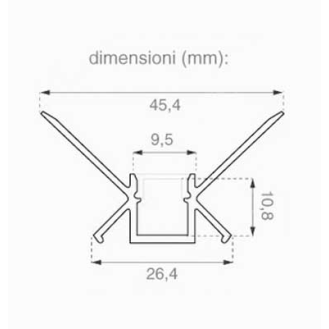 VT-8104 Profilo in alluminio angolari a scomparsa cartongesso da 2M milky cover per striscia LED - sku 3362-Leggi tutto