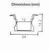 VT-8107 Profilo in alluminio da 2M milky cover incasso per striscia LED - sku 3351
