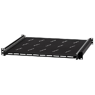 Scaffale estraibile 350mm 1U con maniglia per armadio Rack 19" Nero RAL9005 fornito di viti di montaggio-Leggi tutto