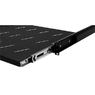 Scaffale estraibile 350mm 1U con maniglia per armadio Rack 19" Nero RAL9005 fornito di viti di montaggio-Leggi tutto