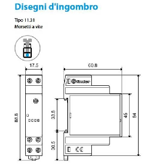 Relè crepuscolare 16A - 1 contatto NO con morsetti a vite montaggio barra DIN Tipo 11.31  113182300000-Leggi tutto
