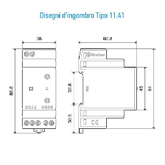 Relè crepuscolare 1 scambio 16A con morsetti a vite montaggio barra DIN 2 moduli Tipo 11.41  114182300000-Leggi tutto