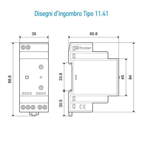 Relè crepuscolare 1 scambio 16A con morsetti a vite montaggio barra DIN 2 moduli Tipo 11.41  114182300000-Leggi tutto