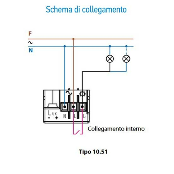 Relè crepuscolare 1 contatto NO 12A montaggio palo o parete per accensione lampade Tipo 10.51  105182300000-Leggi tutto