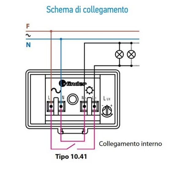 Relè crepuscolare 1 contatto NO 16A montaggio palo o parete per accensione lampade Tipo 10.41  104182300000-Leggi tutto