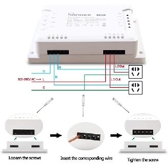 Interruttore universale smart switch WiFi controllo 4Ch linee indipendenti con temporizzazione guida DIN  4CHR3-Leggi tutto