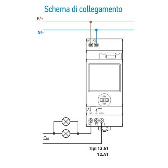Interruttore orario settimanale digitale smart NFC 1 contatto 16A 2 modalità di programmazioni Tipo 12.61  126182300000-Leggi tutto