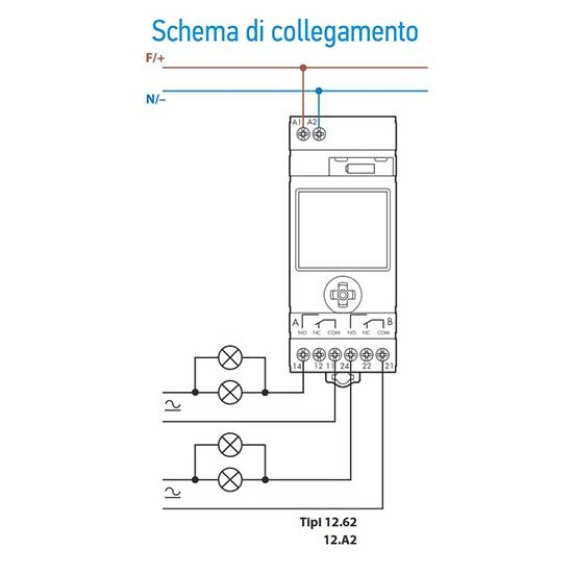 Interruttore orario/astronomico settimanale digitale smart NFC 2 contatti 16A 2 modalità di programmazioni Tipo 12.A2  12A282300000-Leggi tutto