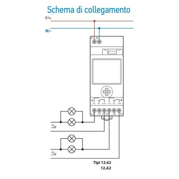Interruttore orario settimanale digitale smart NFC 2 contatti 16A 2 modalità di programmazioni Tipo 12.62  126282300000-Leggi tutto