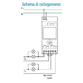 Interruttore orario settimanale digitale smart NFC 2 contatti 16A 2 modalità di programmazioni Tipo 12.62  126282300000-Leggi tutto