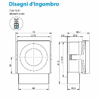 Interruttore orario elettromeccanico giornaliero con 1 contatto in scambio 16A montaggio da retroquadro Tipo 12.31  123182300000-Leggi tutto