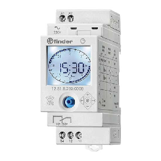 Interruttore orario giornaliero/settimanale analogico/digitale smart NFC 1 contatto 16A 2 modalità di programmazioni Tipo 12.51  125182300000-Leggi tutto