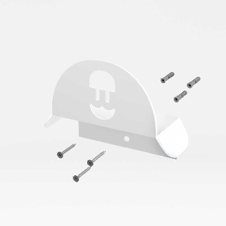 supporto murale in metallo per cavo HLD-W - bianco-Leggi tutto