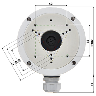 DS-1280ZJ-S Supporto box posteriore per telere dome box di giunzione telera-Beschreibung lesen
