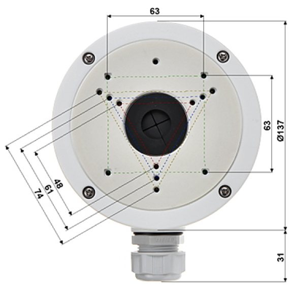 DS-1280ZJ-S Supporto box posteriore per telere dome box di giunzione telera-Leggi tutto